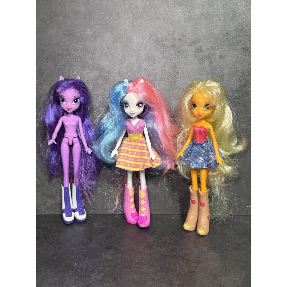 My Little Pony Equestria Girls Celestia, Twilight Sparkle, Applejack Dolls